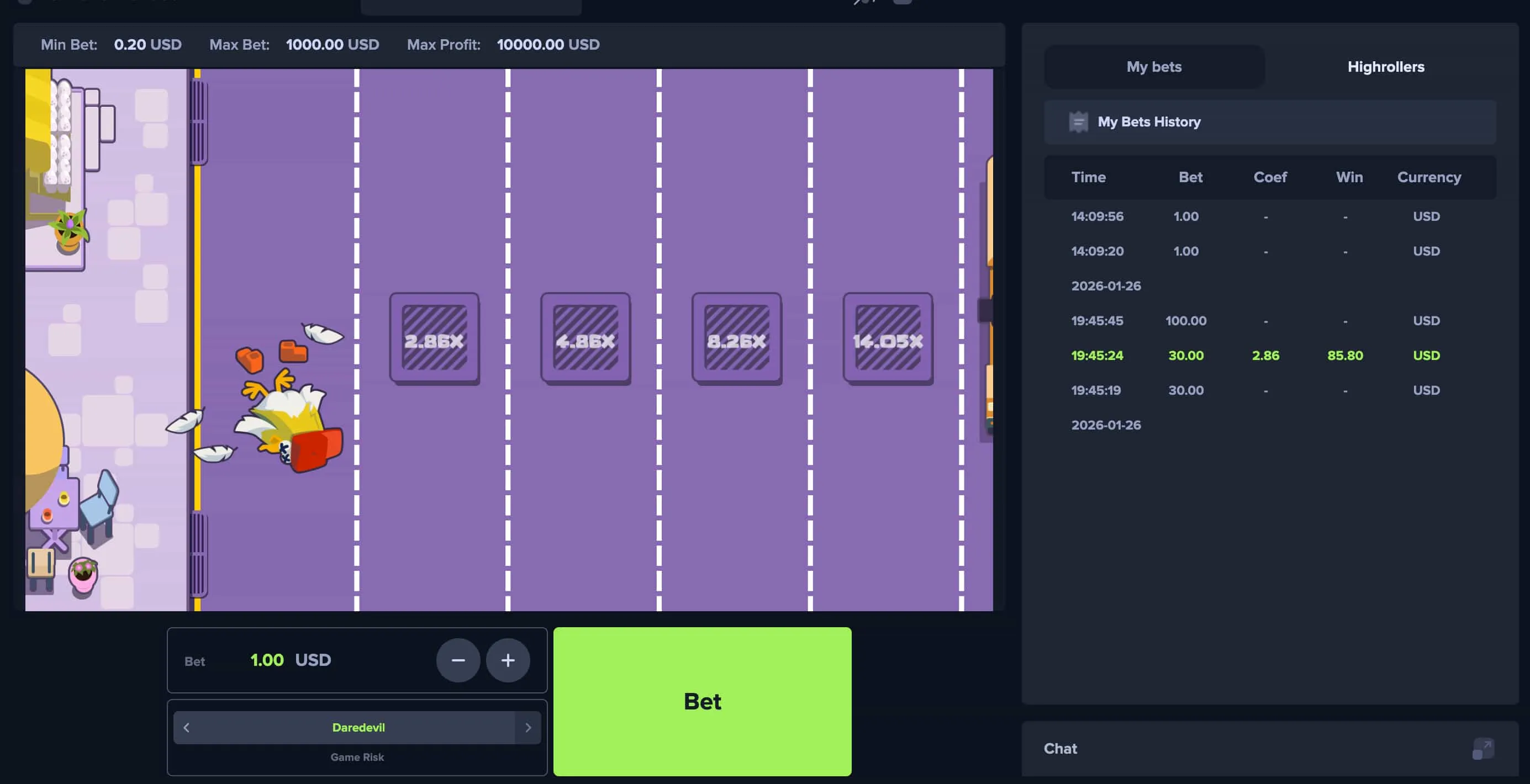 Spieloptimierung bei Chicken Cross Spieloptimierung bei Chicken Cross
